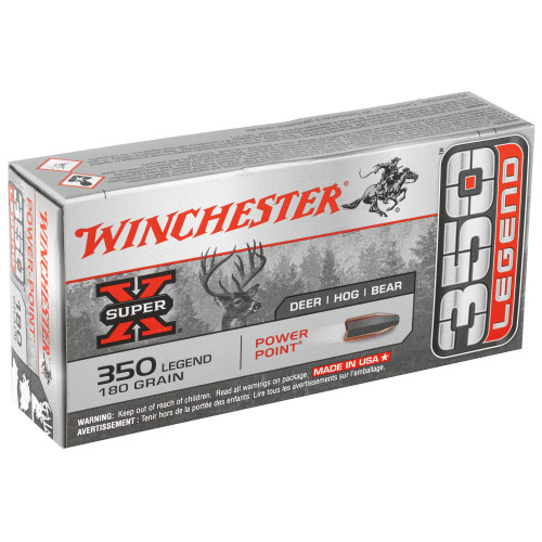Winchester Ammunition Super-X Power Point 350 Legend 180-Grain Centerfire Rifle Ammo - 20 Rounds per Box Winchester Ammunition Super-X Power Point 350 Legend 180-Grain Centerfire Rifle Ammo - 20 Rounds per Box