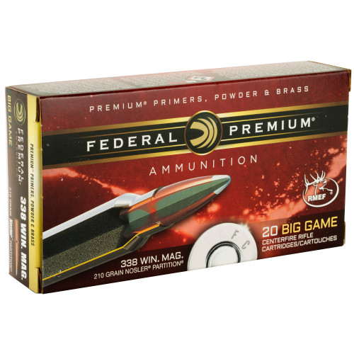 Federal Premium Nosler Partition .338 Winchester 210 Grain Rifle Ammunition - 20 Rounds Federal Premium Nosler Partition .338 Winchester 210 Grain Rifle Ammunition - 20 Rounds