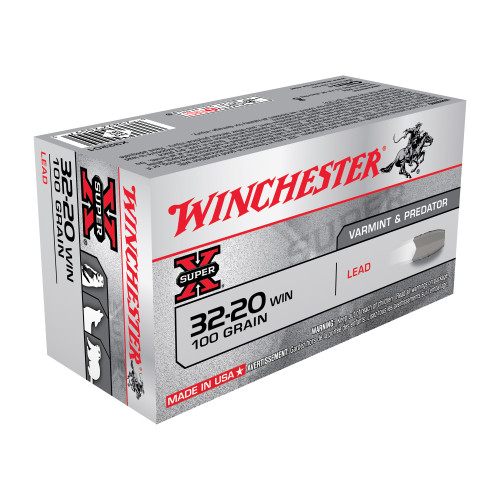 Winchester Ammunition Super-X 32-20 Winchester 100-Grain Lead Flat Nose Ammo (50 Rounds Per Box) Winchester Ammunition Super-X 32-20 Winchester 100-Grain Lead Flat Nose Ammo (50 Rounds Per Box)