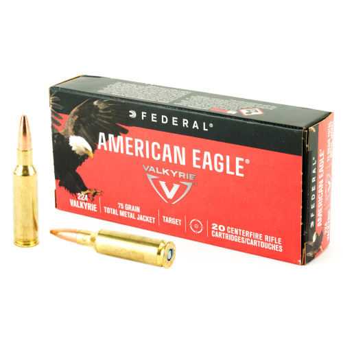 Federal American Eagle 224 Valkyrie 75-Grain TMJ Rifle Ammunition - 20 Rounds per Box Federal American Eagle 224 Valkyrie 75-Grain TMJ Rifle Ammunition - 20 Rounds per Box