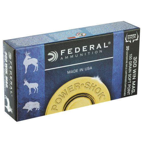 Federal PowerShok 300 Winchester Magnum 150 Grain Soft Point Rifle Ammunition (20 Rounds) Federal PowerShok 300 Winchester Magnum 150 Grain Soft Point Rifle Ammunition (20 Rounds)