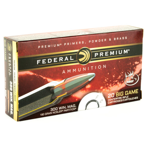 Federal Premium Partition .300 Winchester Magnum 180-Grain Centerfire Rifle Ammunition (P300WD2) Federal Premium Partition .300 Winchester Magnum 180-Grain Centerfire Rifle Ammunition (P300WD2)