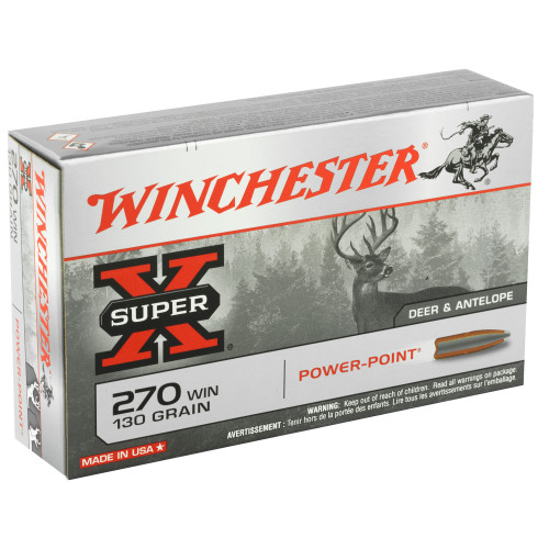 Winchester Ammunition Super-X Power Point .270 Winchester 130 Grain - 20 Rounds Per Box Winchester Ammunition Super-X Power Point .270 Winchester 130 Grain - 20 Rounds Per Box