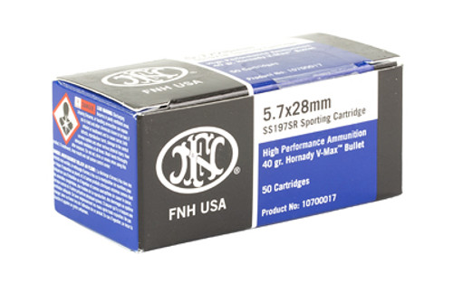 FN America SS197SR 5.7x28mm 40 Grain V-Max Ammunition, 50 Rounds per Box FN America SS197SR 5.7x28mm 40 Grain V-Max Ammunition, 50 Rounds per Box