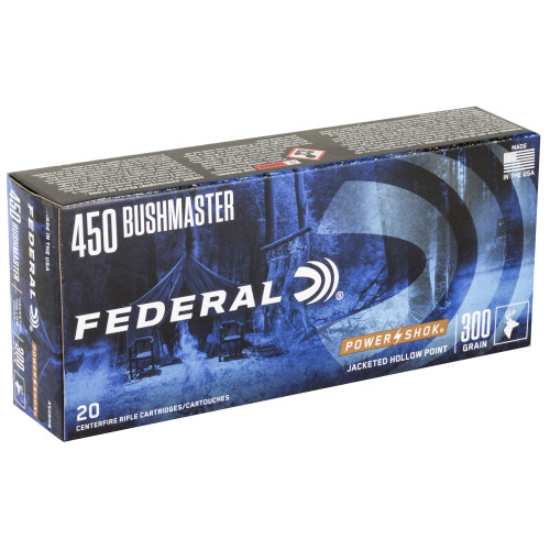 Federal PowerShok 450 Bushmaster 300-Grain Hollow Point Rifle Bullets, 20 Count per Box Federal PowerShok 450 Bushmaster 300-Grain Hollow Point Rifle Bullets, 20 Count per Box
