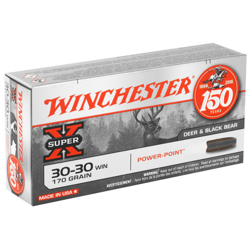 Winchester Ammunition Super-X Power Point 30-30 Winchester 170 Grain * 20 Rounds per Box Winchester Ammunition Super-X Power Point 30-30 Winchester 170 Grain * 20 Rounds per Box