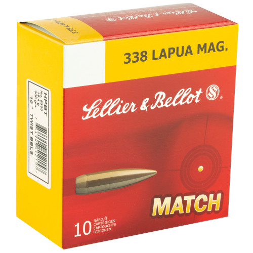 Sellier & Bellot 338 Lapua Match 300 Grain Boat Tail Hollow Point Ammunition Sellier & Bellot 338 Lapua Match 300 Grain Boat Tail Hollow Point Ammunition