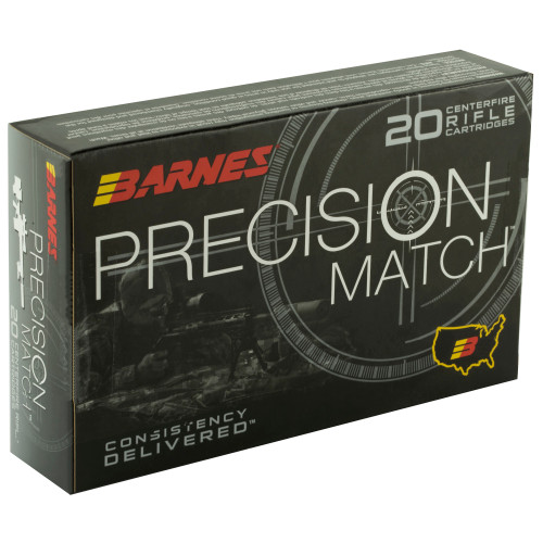 Barnes Precision Match 338 Lapua Mag 300 Grain Open Tip Match Ammo - Model 30728
