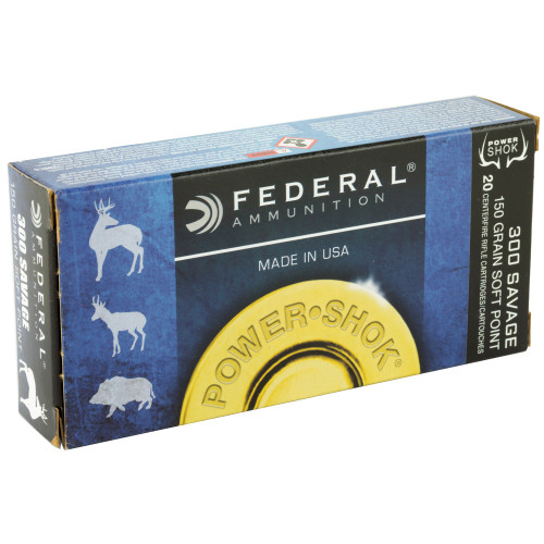 Federal PowerShok .300 Savage 150 Grain Soft Point Ammunition - 20 Rounds Federal PowerShok .300 Savage 150 Grain Soft Point Ammunition - 20 Rounds