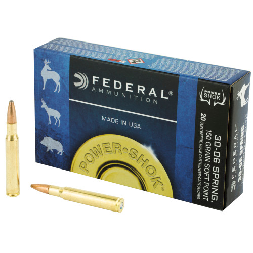 Federal PowerShok 30-06 Springfield 150 Grain Soft Point Rifle Bullets - Pack of 20