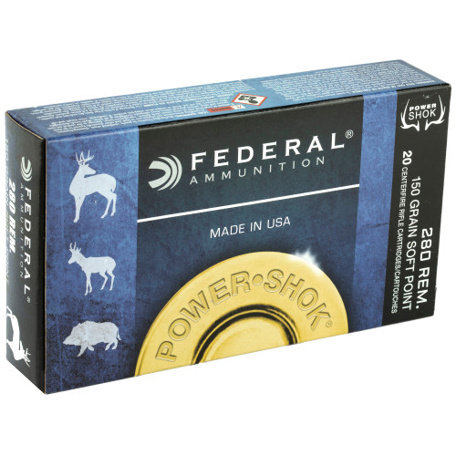 Federal PowerShok .280 Remington 150 Grain Soft Point Rifle Ammunition - 20 Rounds