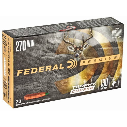 Federal Premium .270 Winchester 130 Grain Trophy Copper Bullet - 20 Rounds