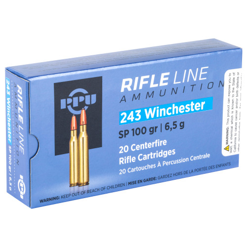 Prvi Partizan PPU 243 Winchester Soft Point Ammunition - 100 Grain, 20 Rounds per Box Prvi Partizan PPU 243 Winchester Soft Point Ammunition - 100 Grain, 20 Rounds per Box