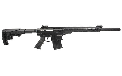 Derya DY12, Semi-automatic Shotgun, 12 Gauge, 3 Chamber, 18 Barrel, Anodized Finish, Black, Flip Up Front and Rear Sights, Adjustable Stock, (3) Choke Tubes - Improved Cylinder/Modified/Full, 3 Magazines, (1)-2 Round, (1)-5 Round & (1)-10 Round DY...
