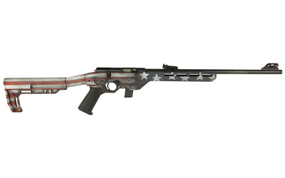 Citadel TRAKR .22 LR Bolt Action Rifle with Fiber Optic Front Sight - 18-Inch Barrel, 10-Round Capacity, Synthetic Stock in Red, White, Blue