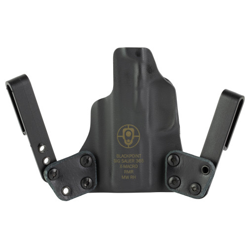 BlackPoint Tactical Mini Wing IWB Holster for Sig 365 XMacro - Right Hand, Black Leather and Kydex