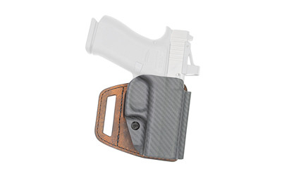 Versacarry V-Slide OWB Holster for P365 Macro * Right Hand Brown Leather and Polymer Belt Slide