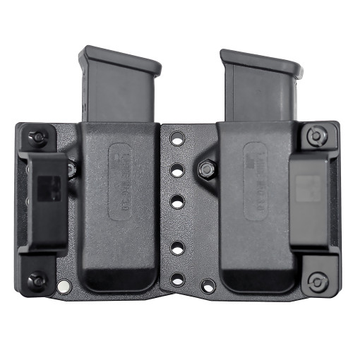 Bravo Concealment BRVBC60-2001S Double Magazine Pouch for G43 and Shield, Black Polymer