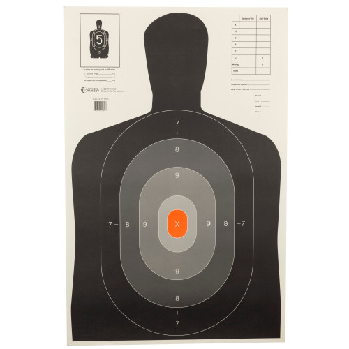 Action Target B-27E Pros Target - 100 Pack for Law Enforcement and Shooting Ranges