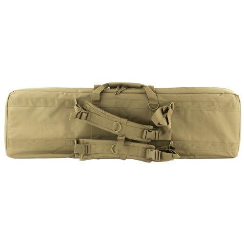 NcSTAR VISM Double Carbine Case Tan 42 - Padded Rifle Transport with Multiple Storage Compartments