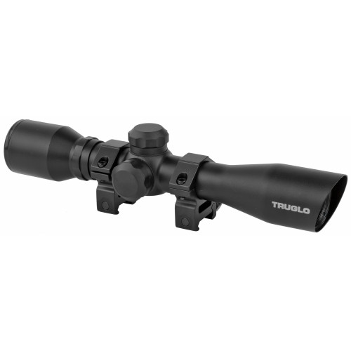 TRUGLO 4x32 Compact Rifle Scope with Diamond Shotgun Reticle - Black