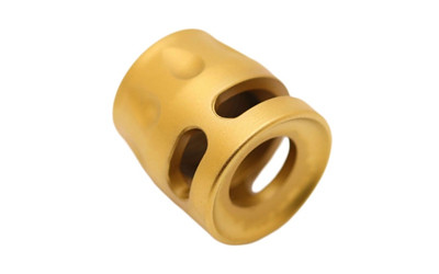 True Precision Micro Comp 9mm Threaded Compensator * Gold Finish, 1/2x28 Thread Pitch
