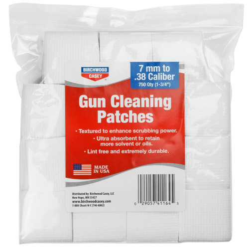 Birchwood Casey BC-41164 Cleaning Patches for 7mm-.38 Caliber, 750 Pack
