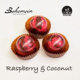 Bohemein Raspberry & Coconut Cream Ganache.Dairy Free  Tart and Tangy Raspberry Caramel with Coconut Cream Ganache. 