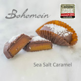 Bohemein Sea Salt Caramel. The Sea salt tempers sweetness and heightens both chocolate and caramel flavours. This chewy French favourite is coated in dark chocolate.