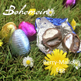 Bohemein Berry-Mallow filled mini Egg.  Boysenberry Caramel and Vanilla Marshmallow