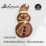 Bohemein Vanilla Marshmallow Snowman - Milk Chocolate: Fliffly Vanilla Marshmallow coated in Milk chocolate, decorated with White, Ruby and 53% Dark Chocolate. Contains Milk, Gelatine Bohemein Vanilla Marshmallow Snowman - Milk Chocolate: Fliffly Vanilla Marshmallow coated in Milk chocolate, decorated with White, Ruby and 53% Dark Chocolate. Contains Milk, Gelatine