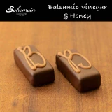 Bohemein Balsamic Vinegar and Honey Ganache. Classic sweet and sour in a new guise - sweet honey gives way to a slightly tart balsamic flavour and dark chocolate.
Contains: Milk, Soy, Sulphites
