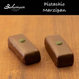 Bohemein Pistachio Marzipan. House made Pistachio and Almond marzipan complimented with dark chocolate, Vegan Friendly
Contains - Pistachios, Almonds, Soy