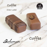 Classic, Coffee flavoured ganache, enrobed in milk chocolate. 
contains - Milk (dairy), caffeine
