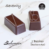 J. Becher - A rich 70% Dark Ganache made without added dairy but with a hint of J.Becher Liquer. Becherovka adds a  warming lift to this vegan friendly dark chocolate, Vegan Friendly
contains - Sulphites , Alcohol