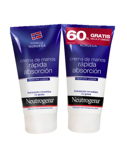 NEUTROGENA CREMA DE MANOS RAPIDA ABSORCIÓN DUPLO 2 X 75 ML
