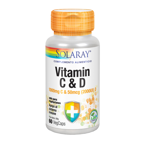 Solaray vitamin c (1000 mg) + d (2000 ui) 60 vegcaps