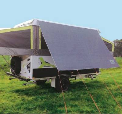 CAMPER SUNSCREEN T/S 3380mm x 2050mm, 86% Shade, Pegs & Ropes