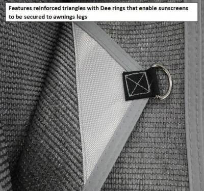 CAMPER SUNSCREEN T/S 3380mm x 2050mm, 86% Shade, Pegs & Ropes