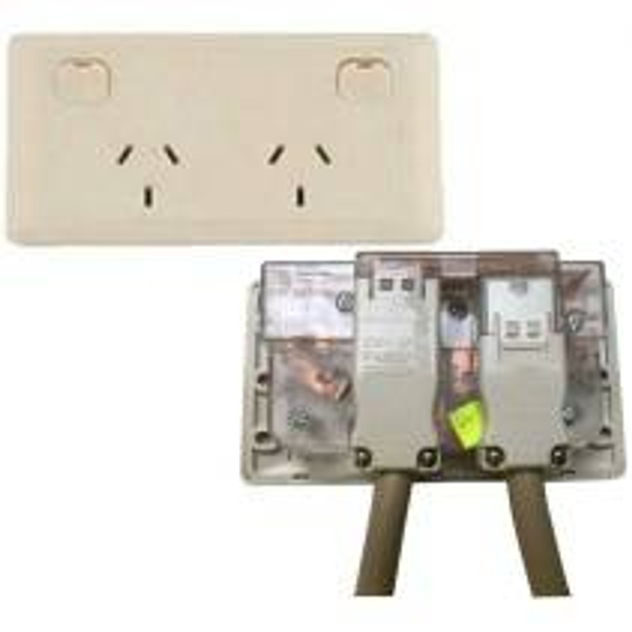 CMS DOUBLE WHITE 10AMP POWER OUTLET WITH