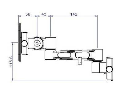 TV BRACKET SINGLE ARM (BLACK)