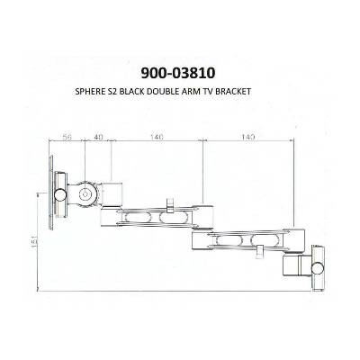 TV BRACKET DOUBLE ARM (BLACK)