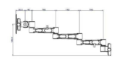 SPHERE S2 BLACK TRIPLE ARM TV BRACKET