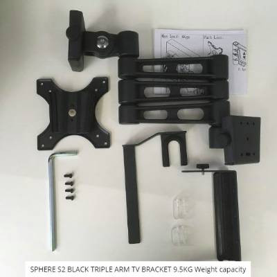 SPHERE S2 BLACK TRIPLE ARM TV BRACKET