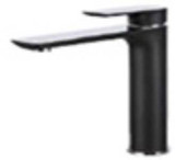 TAP - GAEA TALL BASIN MIXER CHROME&BLACK 298mm