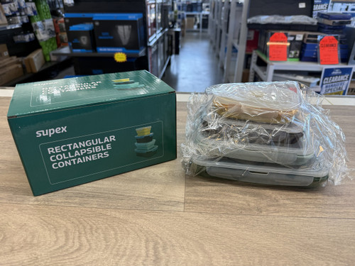 Set of four rectangular collapsible containers