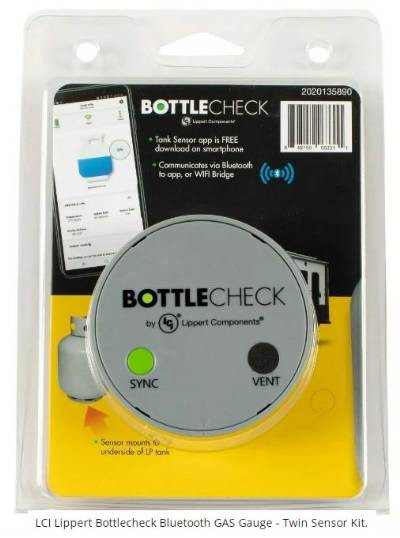 LCI Lippert Bottlecheck Bluetooth GAS Gauge - Twin Sensor Kit. 2020135896