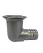 Plastic Silver/Grey 25mm Waste Outlet 90 Degree. P