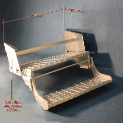 COAST Double Pull-Out Caravan Step - Galvanised St