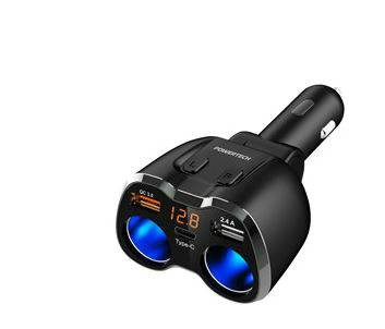 POWERTECH Dual Car Cigarette Lighter Adaptor with 3 x USB Charging Ports